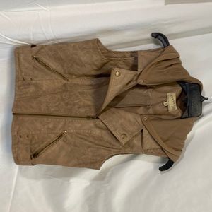 Brown faux leather vest